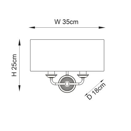 Endon 98937 - Zidna svjetiljka HIGHCLERE 2xE14/40W/230V bijela/mesing