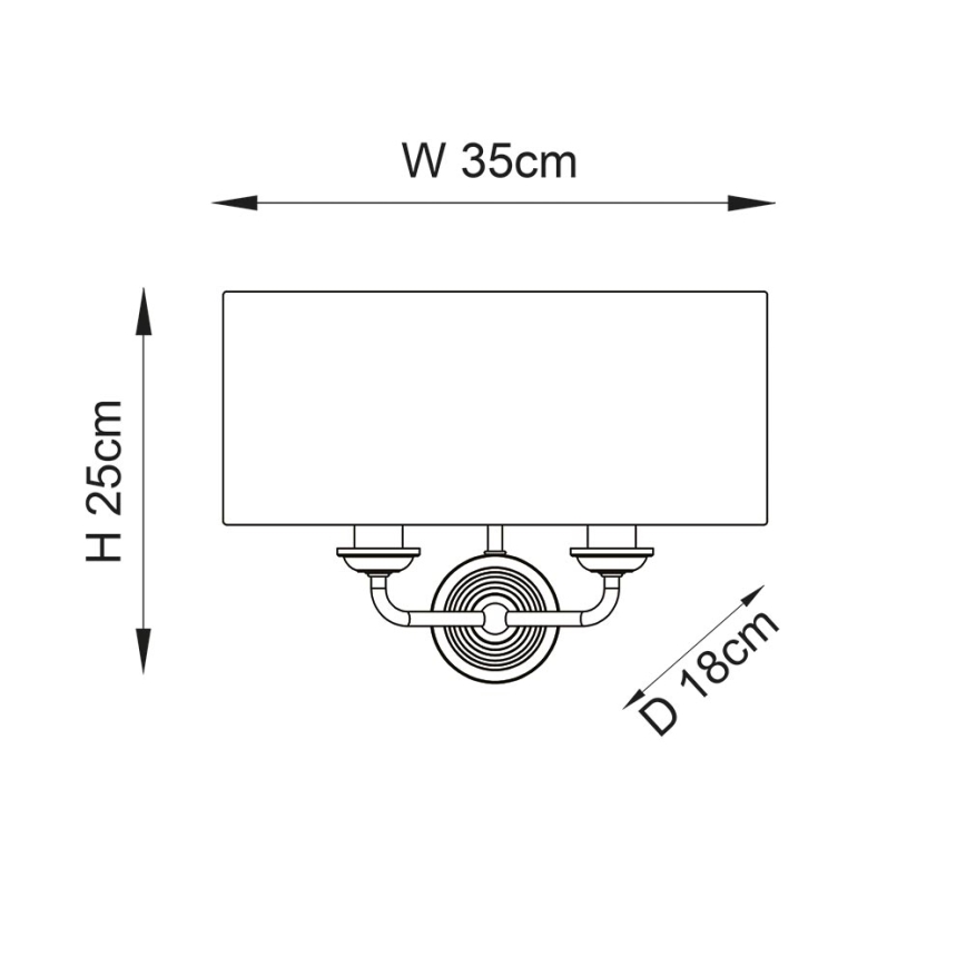 Endon 98937 - Zidna svjetiljka HIGHCLERE 2xE14/40W/230V bijela/mesing