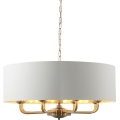 Endon 98938 - Luster na lancu HIGHCLERE 8xE14/40W/230V Ø 70 cm bijela/mesing