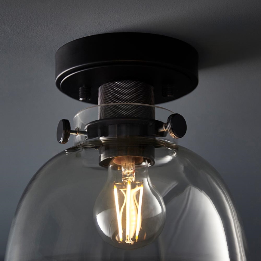 Endon 99106 - Stropna svjetiljka URBAN 1xE27/10W/230V crna/prozirna