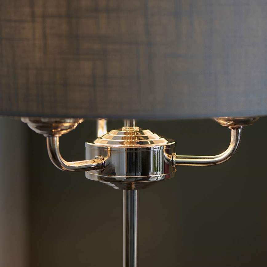 Endon 99149 - Stolna lampa HIGHCLERE 3xE14/18W/230V siva/sjajni krom pr. 32 cm