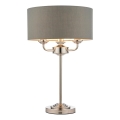 Endon 99149 - Stolna lampa HIGHCLERE 3xE14/18W/230V siva/sjajni krom pr. 32 cm