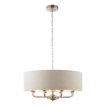 Endon 99152 - Luster na lancu HIGHCLERE 8xE14/40W/230V siva/mat krom
