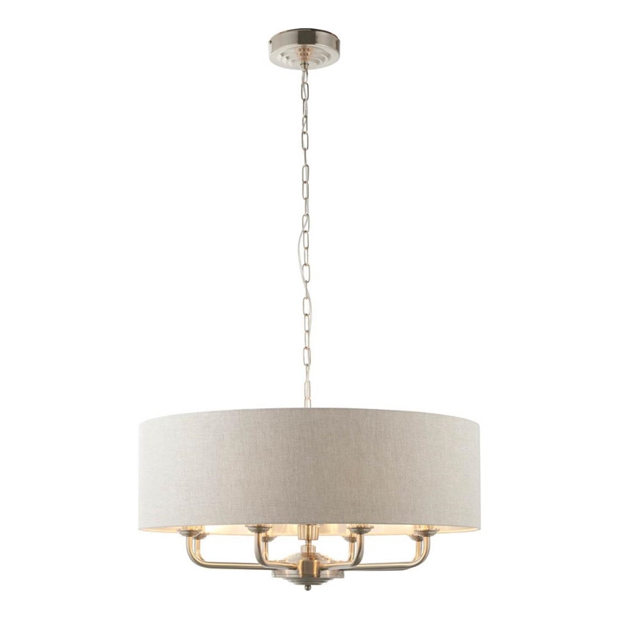 Endon 99152 - Luster na lancu HIGHCLERE 8xE14/40W/230V siva/mat krom