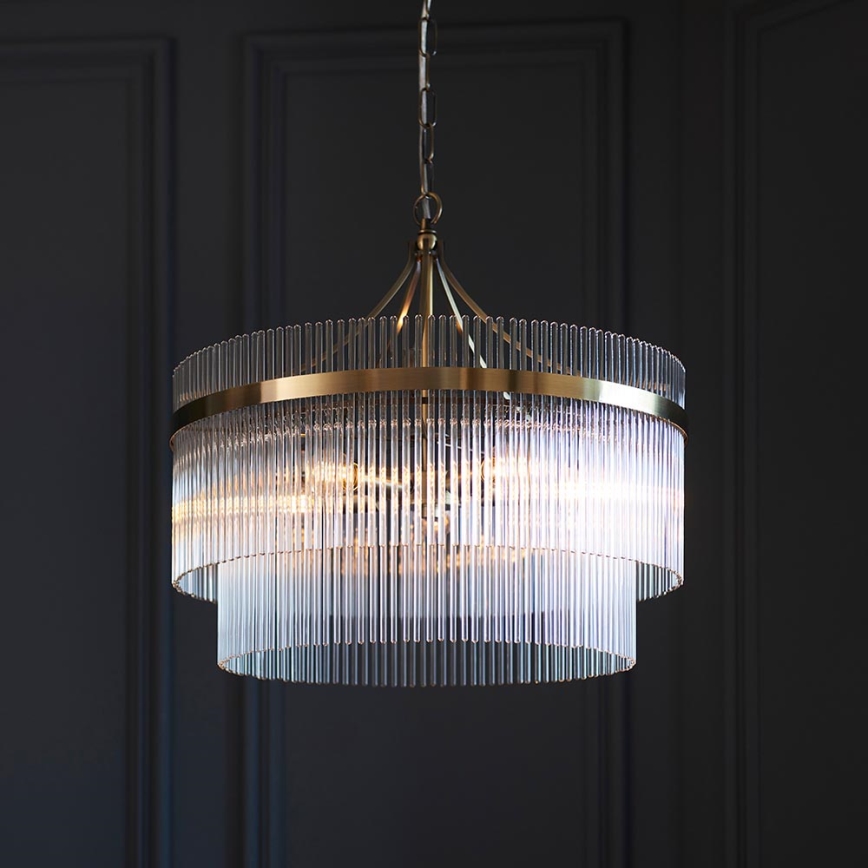 Endon 99166 - Luster na lancu MARIETTA 5xE14/7W/230V mesing/prozirno