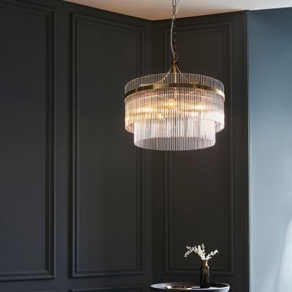 Endon 99166 - Luster na lancu MARIETTA 5xE14/7W/230V mesing/prozirno