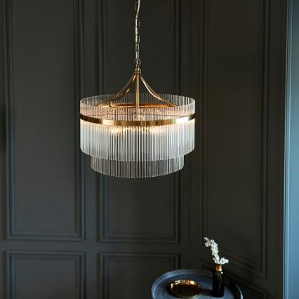 Endon 99166 - Luster na lancu MARIETTA 5xE14/7W/230V mesing/prozirno