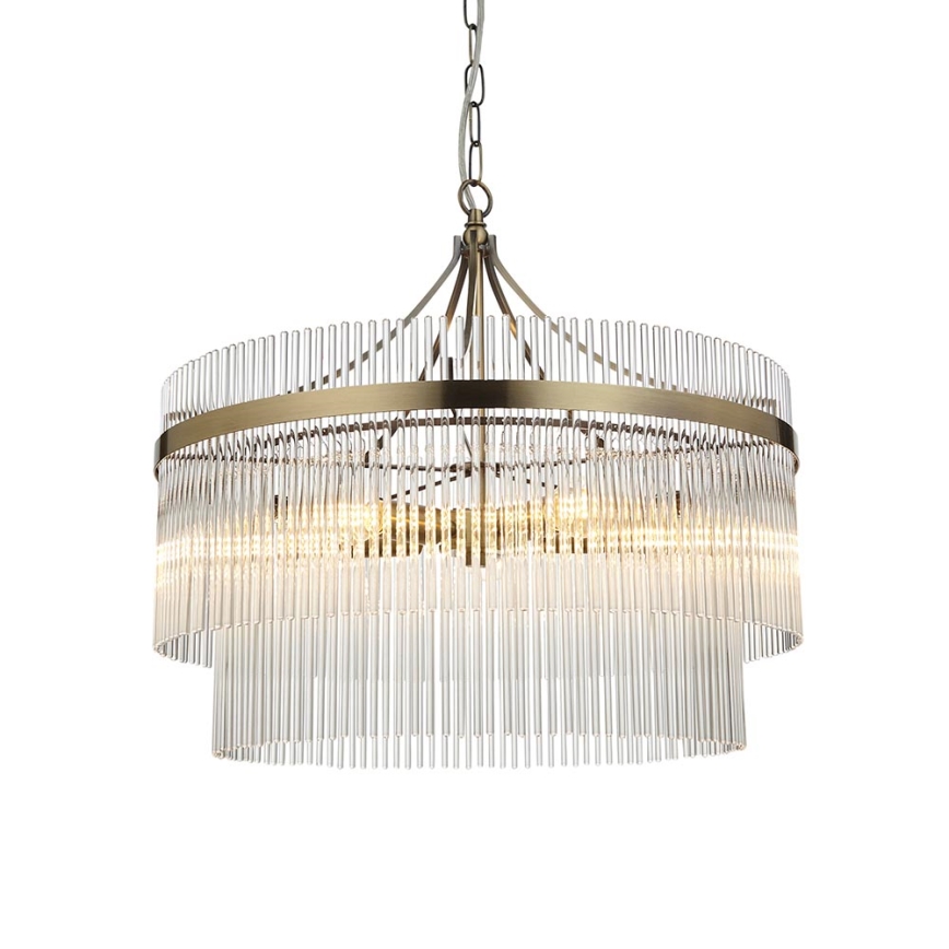 Endon 99166 - Luster na lancu MARIETTA 5xE14/7W/230V mesing/prozirno