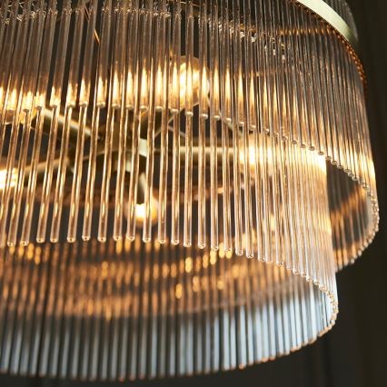 Endon 99166 - Luster na lancu MARIETTA 5xE14/7W/230V mesing/prozirno