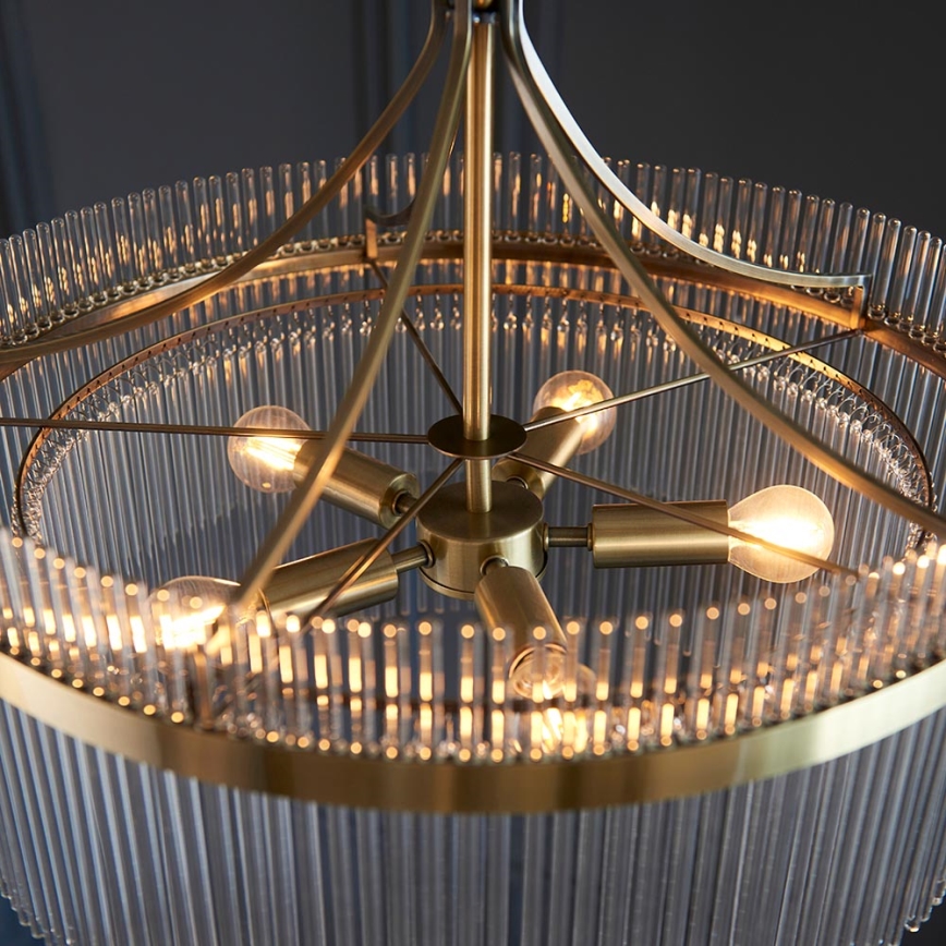Endon 99166 - Luster na lancu MARIETTA 5xE14/7W/230V mesing/prozirno