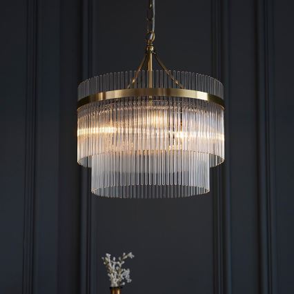 Endon 99167 - Luster na lancu MARIETTA 3xE14/7W/230V mesing/prozirna