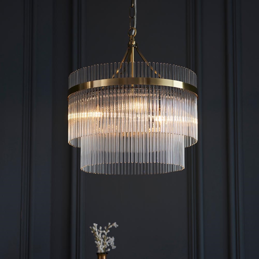 Endon 99167 - Luster na lancu MARIETTA 3xE14/7W/230V mesing/prozirna