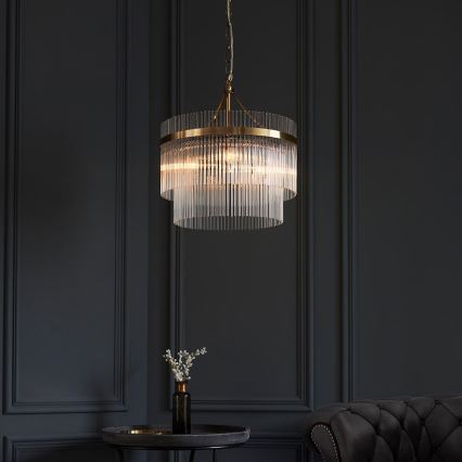 Endon 99167 - Luster na lancu MARIETTA 3xE14/7W/230V mesing/prozirna