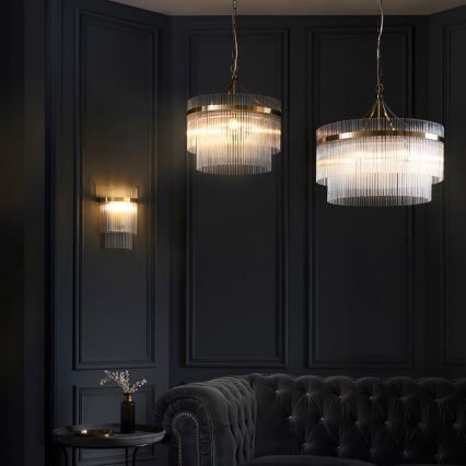 Endon 99167 - Luster na lancu MARIETTA 3xE14/7W/230V mesing/prozirna