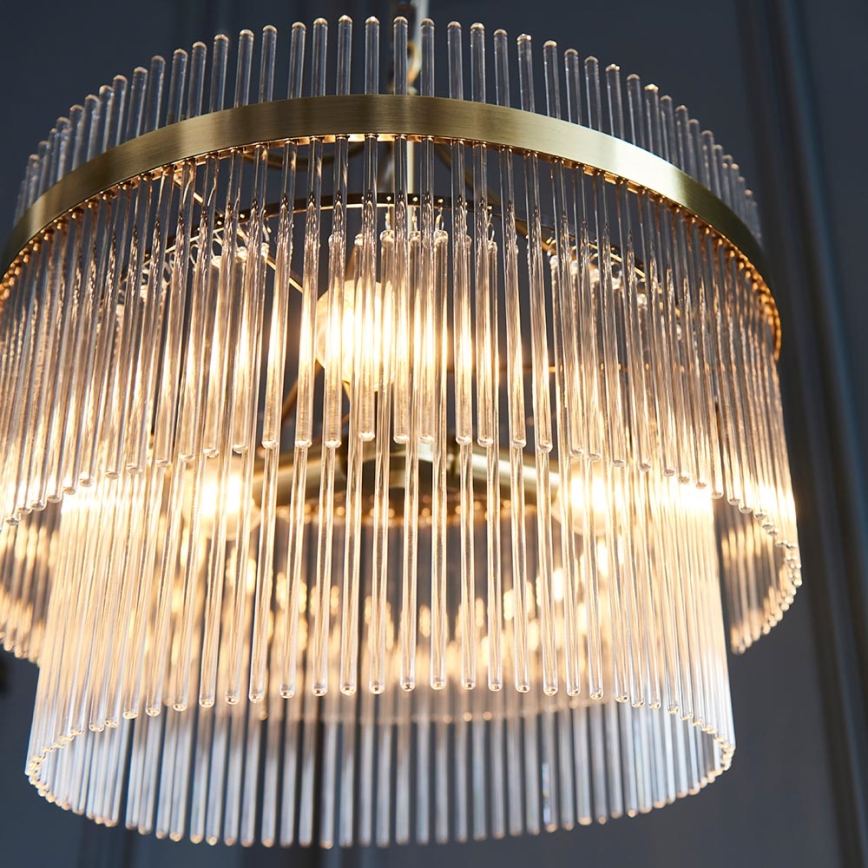 Endon 99167 - Luster na lancu MARIETTA 3xE14/7W/230V mesing/prozirna