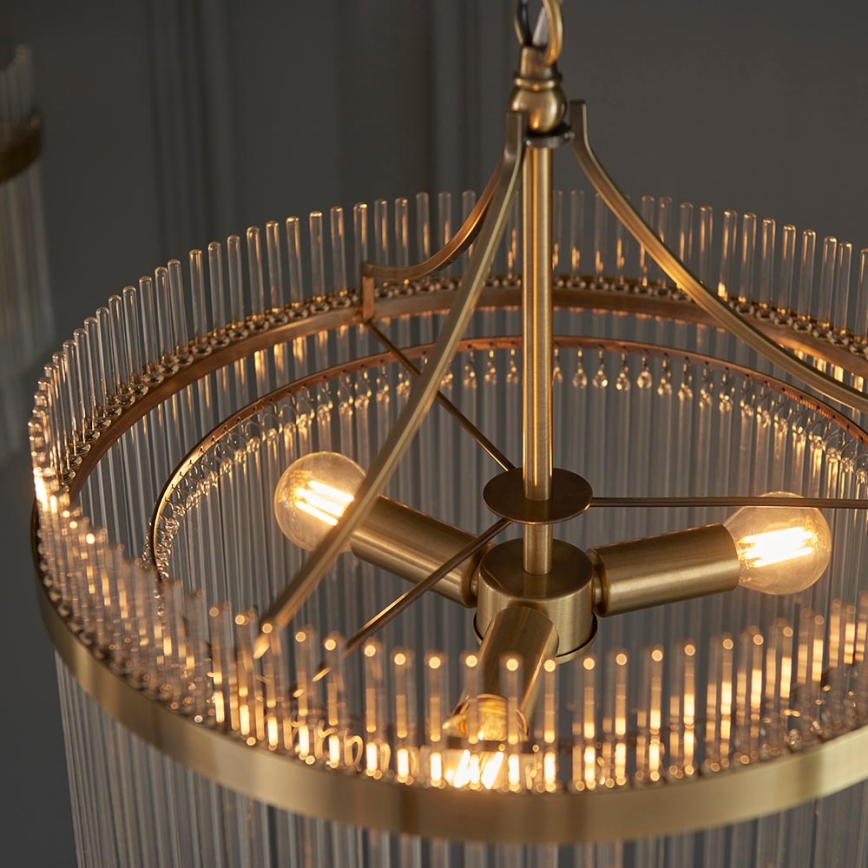 Endon 99167 - Luster na lancu MARIETTA 3xE14/7W/230V mesing/prozirna