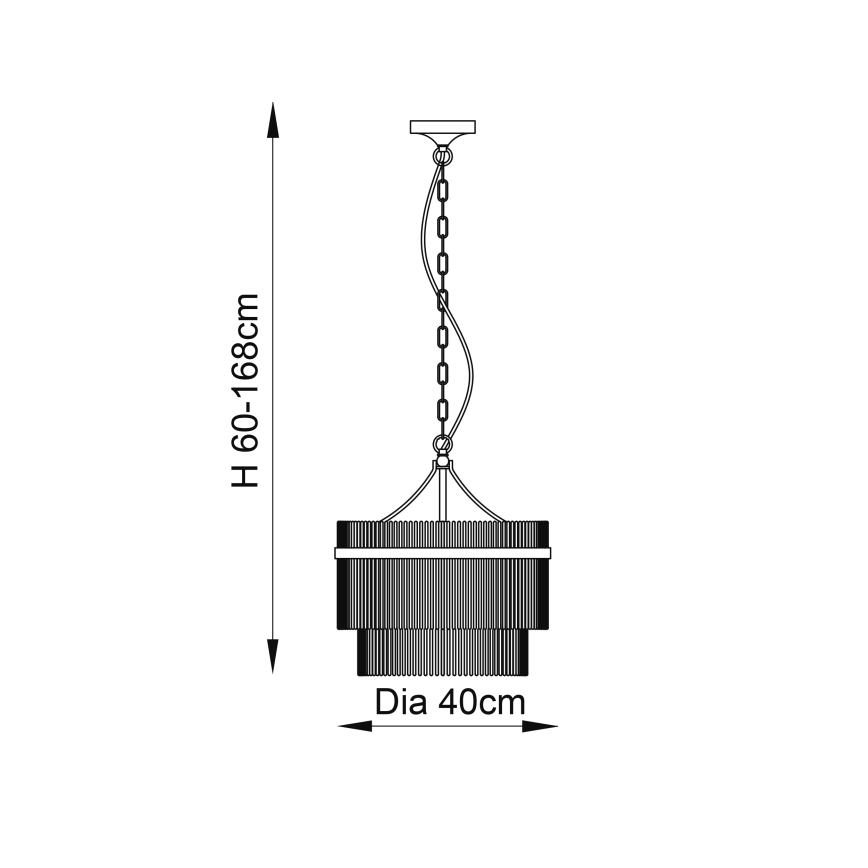 Endon 99167 - Luster na lancu MARIETTA 3xE14/7W/230V mesing/prozirna