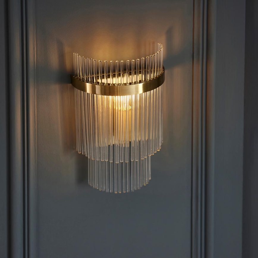 Endon 99168 - Zidna svjetiljka MARIETTA 1xE14/6W/230V mesing/prozirna