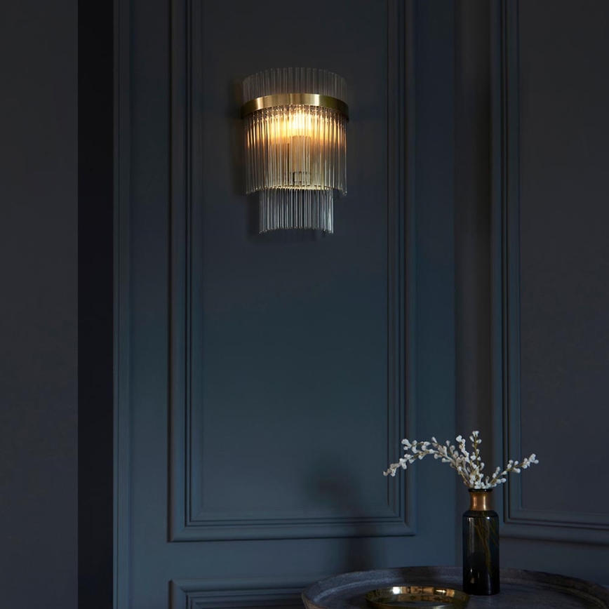 Endon 99168 - Zidna svjetiljka MARIETTA 1xE14/6W/230V mesing/prozirna