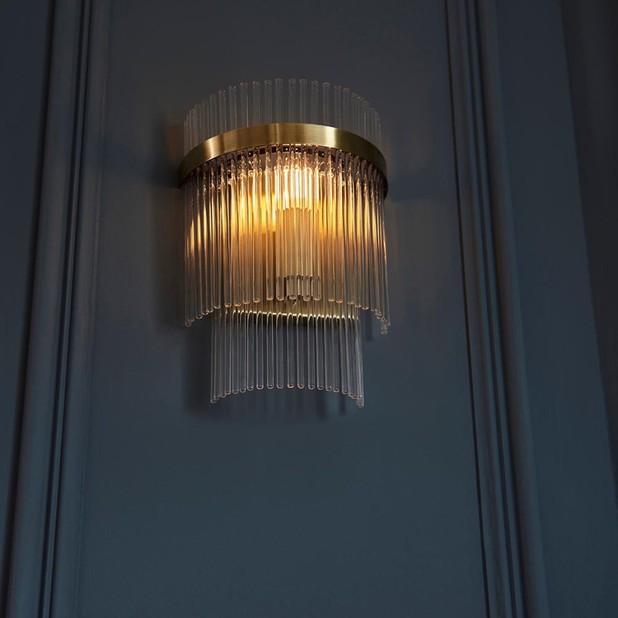 Endon 99168 - Zidna svjetiljka MARIETTA 1xE14/6W/230V mesing/prozirna