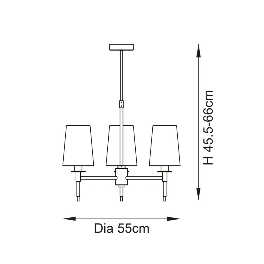 Endon 99455 - Luster na štapu 3xE14/6W/230V sjajni krom/bijela