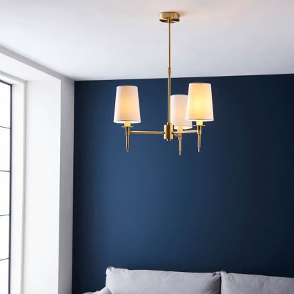 Endon 99456 - Luster na šipci 3xE14/6W/230V u zlatnoj/bijeloj boji