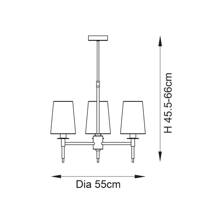 Endon 99456 - Luster na šipci 3xE14/6W/230V u zlatnoj/bijeloj boji