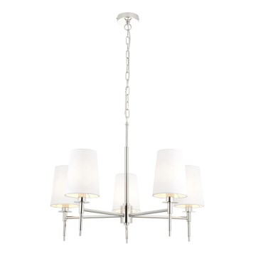 Endon 99457 - Luster na lancu 5xE14/6W/230V sjajni krom/bijela