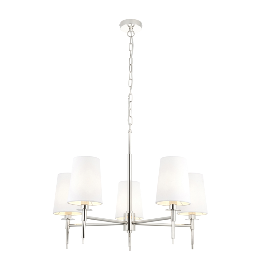 Endon 99457 - Luster na lancu 5xE14/6W/230V sjajni krom/bijela