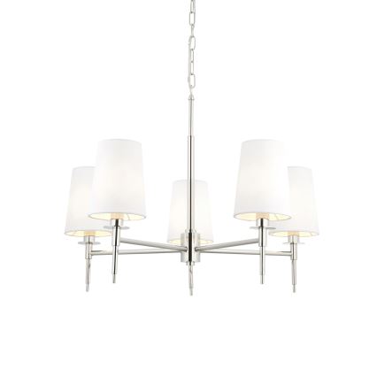 Endon 99457 - Luster na lancu 5xE14/6W/230V sjajni krom/bijela