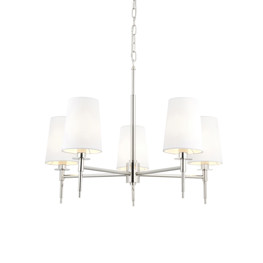 Endon 99457 - Luster na lancu 5xE14/6W/230V sjajni krom/bijela