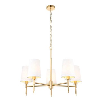 Endon 99458 - Luster na lancu 5xE14/6W/230V zlatna/bijela