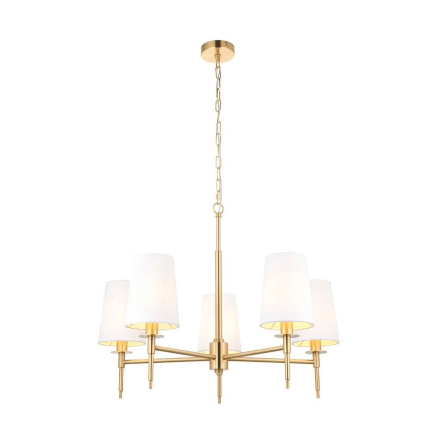 Endon 99458 - Luster na lancu 5xE14/6W/230V zlatna/bijela