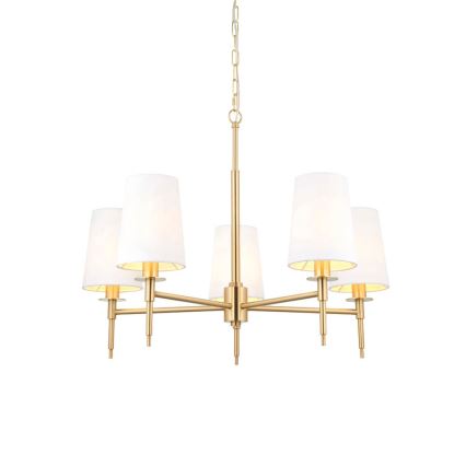 Endon 99458 - Luster na lancu 5xE14/6W/230V zlatna/bijela