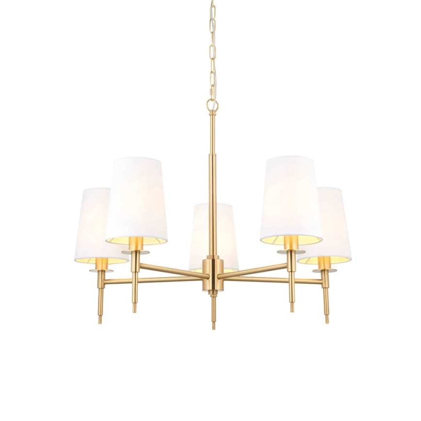 Endon 99458 - Luster na lancu 5xE14/6W/230V zlatna/bijela