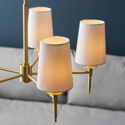 Endon 99458 - Luster na lancu 5xE14/6W/230V zlatna/bijela