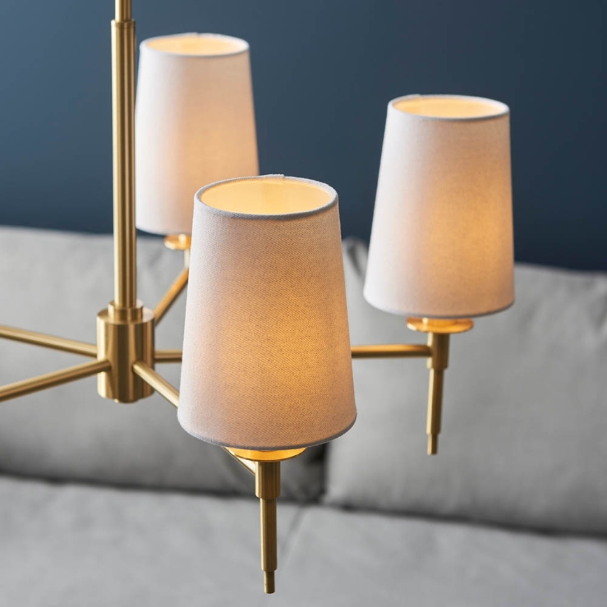 Endon 99458 - Luster na lancu 5xE14/6W/230V zlatna/bijela