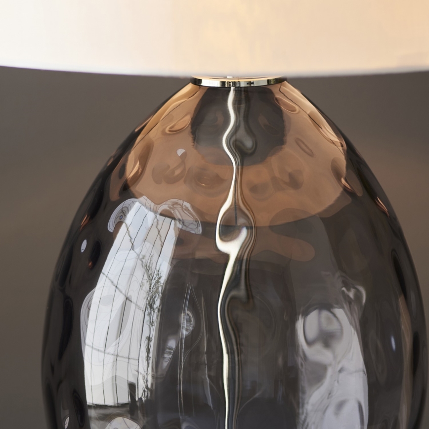 Endon 99581 - Prigušiva stolna lampa ERIN 1xE27/10W/230V kremasta/matni krom/zadimljena crna