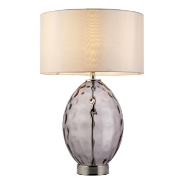 Endon 99581 - Prigušiva stolna lampa ERIN 1xE27/10W/230V kremasta/matni krom/zadimljena crna