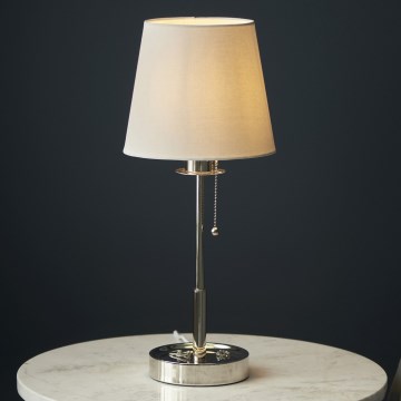 Endon 99596 - Stolna lampa 1xE27/10W/230V bijela/sjajni krom