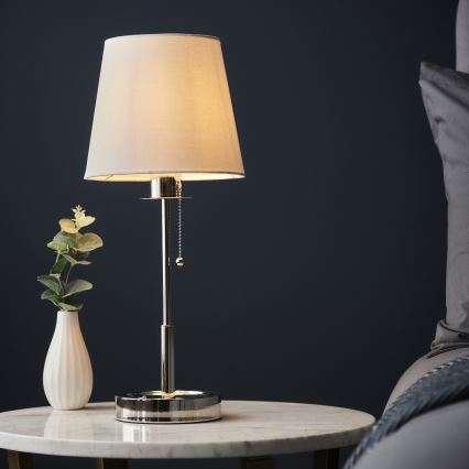 Endon 99596 - Stolna lampa 1xE27/10W/230V bijela/sjajni krom