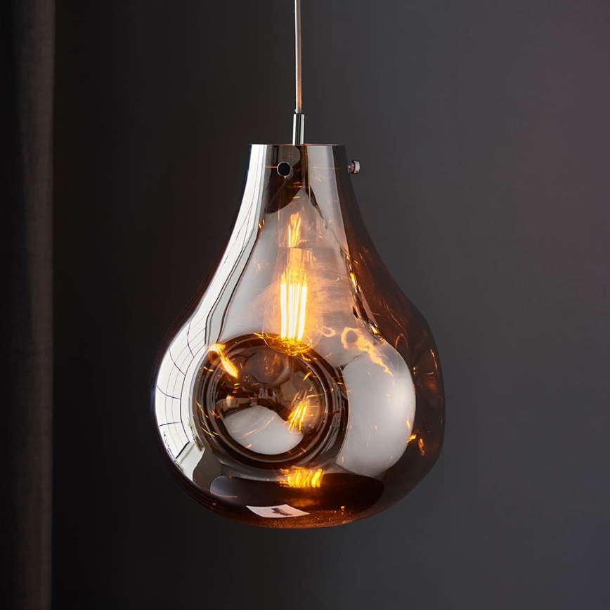 Endon 99788 - Viseći luster EUROPA na sajli 1xE27/10W/230V dimno-crna