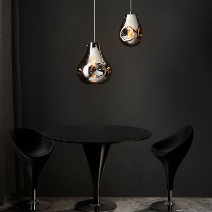Endon 99788 - Viseći luster EUROPA na sajli 1xE27/10W/230V dimno-crna