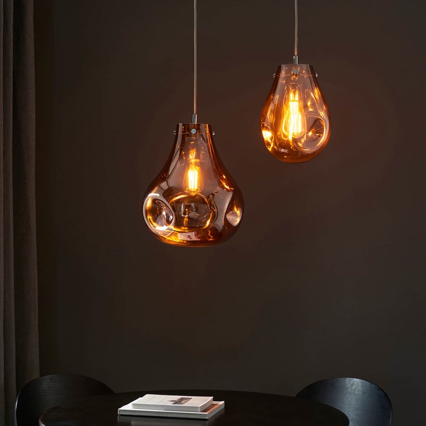 Endon 99790 - Viseći luster na sajli EUROPA 1xE27/10W/230V zadimljeno smeđa