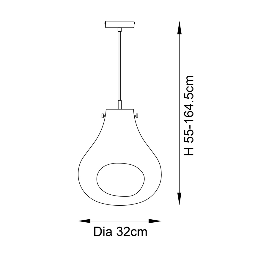 Endon 99790 - Viseći luster na sajli EUROPA 1xE27/10W/230V zadimljeno smeđa