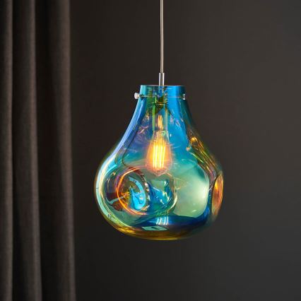 Endon 99791 - Luster na sajli EUROPA 1xE27/10W/230V plava