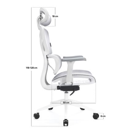 Ergonomska uredska stolica LEVANO siva/bijela/crna