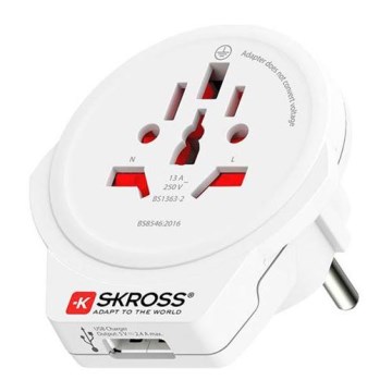 Europski USB putni adapter za strance u Češkoj, USB-A 12W, tip E/F