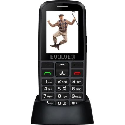 Evolveo - EasyPhone EG, 4G mobitel za starije osobe, crni