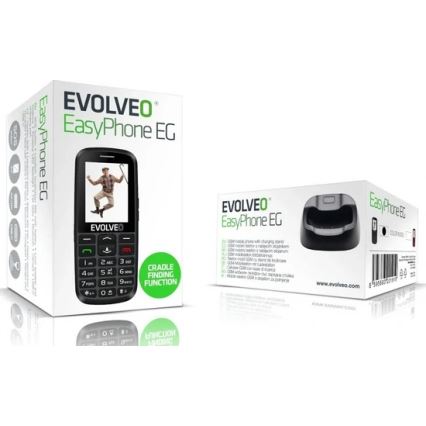 Evolveo - EasyPhone EG, 4G mobitel za starije osobe, crni